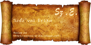Szávai Erika névjegykártya